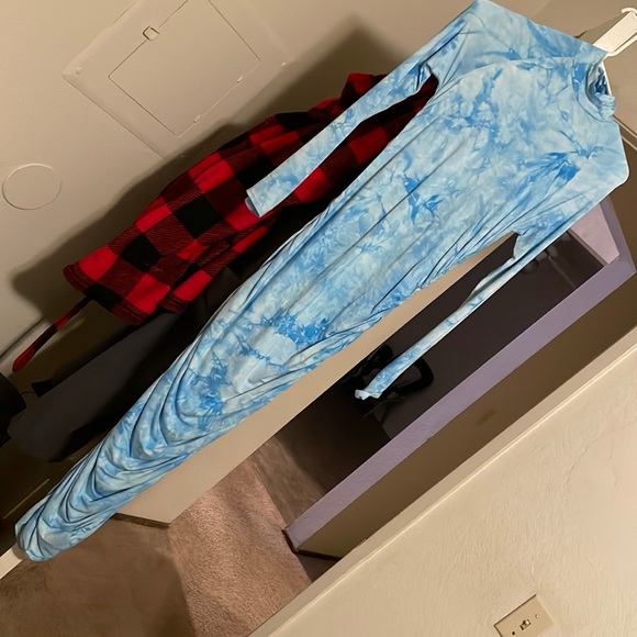 Baby blue tie dye long sleeve maxi dress - Picture 2 of 2